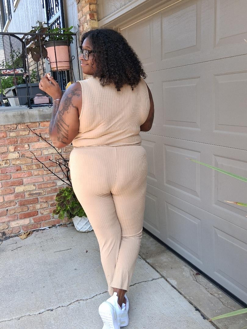 Slow Morning Khaki Ribbed Jumpsuit

    Curve Exclusive
