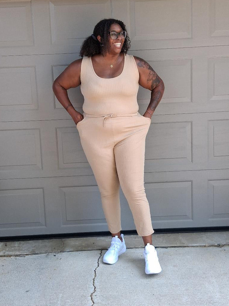 Slow Morning Khaki Ribbed Jumpsuit

    Curve Exclusive