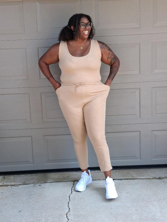 Slow Morning Khaki Ribbed Jumpsuit

    Curve Exclusive
